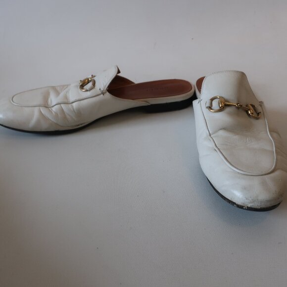 Womens Gucci Princetown White Horsebit Leather Slip-On Mules 39 US/9 - Picture 2 of 16